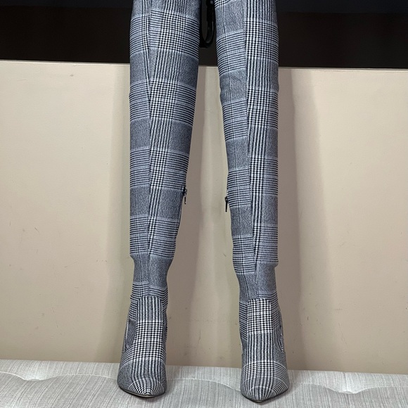Beth Multi Plaid Pull on Stretch Tall Boots - Picture 10 of 13